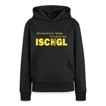 Therapie ISCHGL - Frauen Premium Bio Hoodie - Schwarz - Vorne - Julia (174cm)