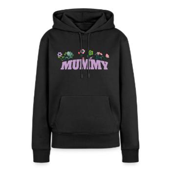 Mummy Blumen Motiv - Frauen Premium Bio Hoodie - Schwarz - Vorne - Julia (174cm)