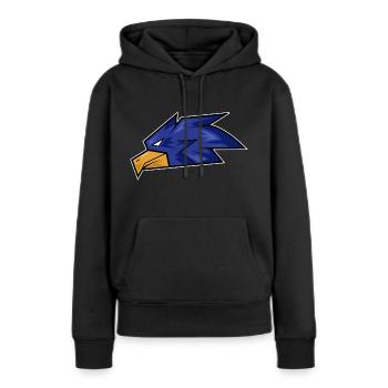 Hawk Signet Gesicht Geschenk Bussard Jäger - Frauen Premium Bio Hoodie - Schwarz - Vorne - Julia (174cm)