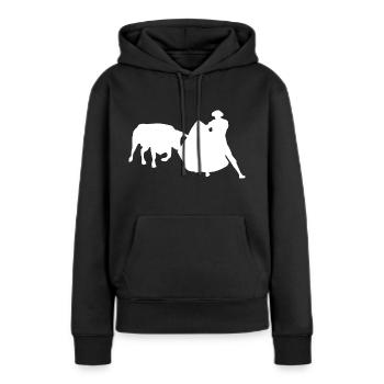 Bull Torero Torero Espagne - Sweat à capuche Premium bio Femme - noir - Devant - Julia (174cm)