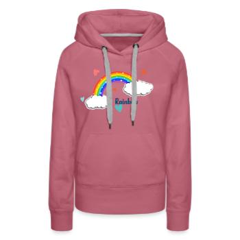 Rainbow - Women’s Premium Organic Hoodie - mauve - Front - Isabella (175cm)
