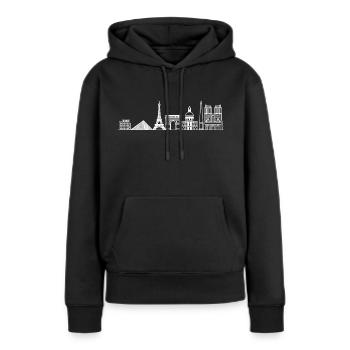 Skyline von Paris in Weiß mit Details - Frauen Premium Bio Hoodie - Schwarz - Vorne - Julia (174cm)