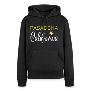 PASADENA California - Sweat à capuche Premium bio Femme - noir - Devant - Julia (174cm)