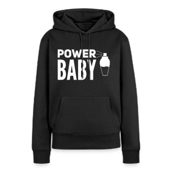 Bébé Puissance - Sweat à capuche Premium bio Femme - noir - Devant - Julia (174cm)