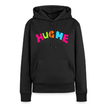 hug me - Frauen Premium Bio Hoodie - Schwarz - Vorne - Julia (174cm)