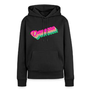 Vanessa Vorname Vintage Style - Frauen Premium Bio Hoodie - Schwarz - Vorne - Julia (174cm)