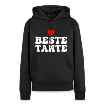 Beste Tante Geschenkidee - Frauen Premium Bio Hoodie - Schwarz - Vorne - Julia (174cm)