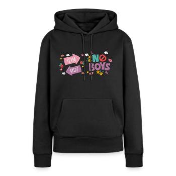 Polter designs - Frauen Premium Bio Hoodie - Schwarz - Vorne - Julia (174cm)
