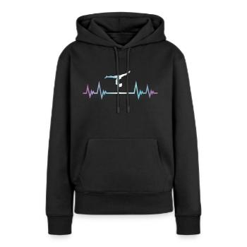 Gymnastics, Gymnast, Pulse ECG, Heartbeat - Women’s Premium Organic Hoodie - black - Front - Julia (174cm)