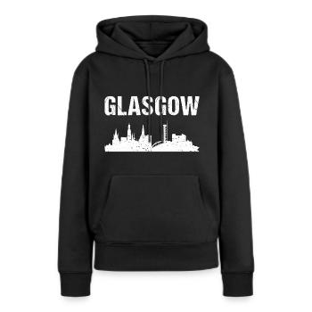 Horizon de Glasgow - Sweat à capuche Premium bio Femme - noir - Devant - Julia (174cm)