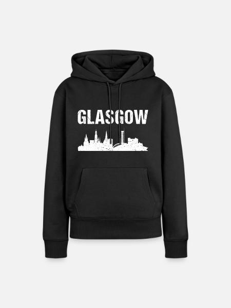 Glasgow Skyline - Frauen Premium Bio Hoodie - Schwarz