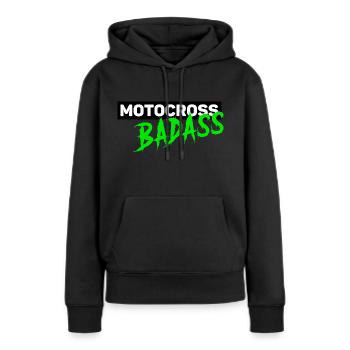 Mx Green badass - Sweat à capuche Premium bio Femme - noir - Devant - Julia (174cm)