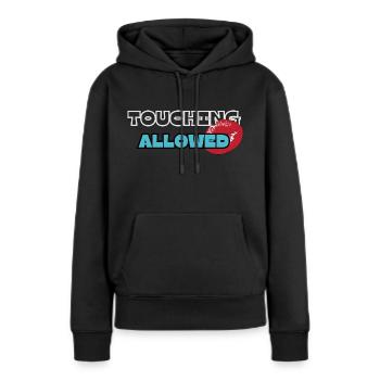 Toucher autorisé - Sweat à capuche Premium bio Femme - noir - Devant - Julia (174cm)