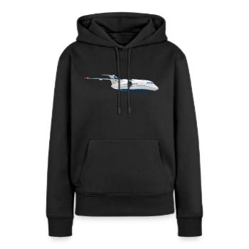 avion - Sweat à capuche Premium bio Femme - noir - Devant - Julia (174cm)