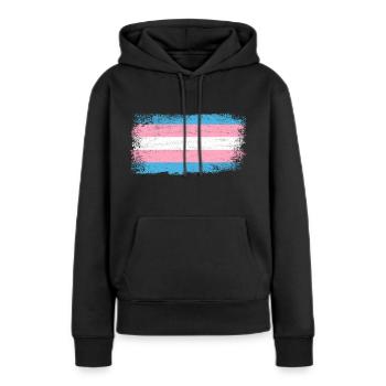 Transgender Flagge - Frauen Premium Bio Hoodie - Schwarz - Vorne - Julia (174cm)