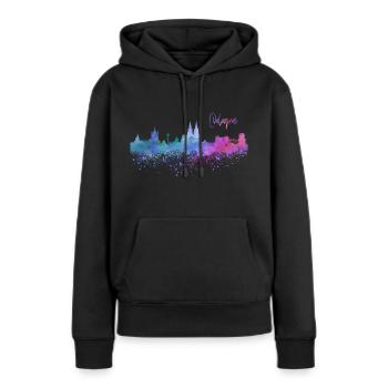Cologne - Sweat à capuche Premium bio Femme - noir - Devant - Julia (174cm)