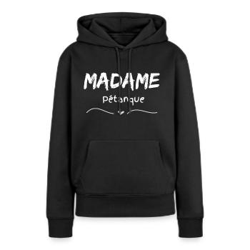 Madame Pétanque - Frauen Premium Bio Hoodie - Schwarz - Vorne - Julia (174cm)