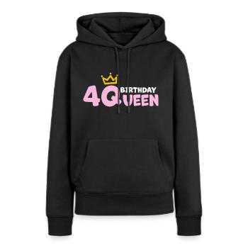 40 ans de félicitations Salutations d’anniversaire - Sweat à capuche Premium bio Femme - noir - Devant - Julia (174cm)