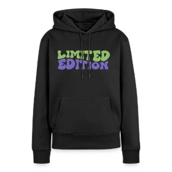Édition limitée - Sweat à capuche Premium bio Femme - noir - Devant - Julia (174cm)