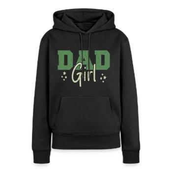 Girl Dad - Sweat à capuche Premium bio Femme - noir - Devant - Julia (174cm)