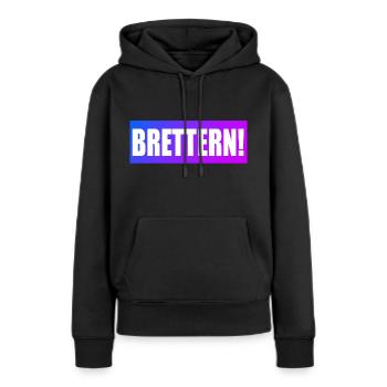 BRETTERN - Frauen Premium Bio Hoodie - Schwarz - Vorne - Julia (174cm)