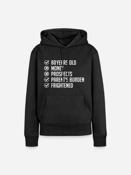 80 ans Humour cadeau 80e Anniversaire drôle 80 ans - Dame Premium hoodie, økologisk bomuld - sort