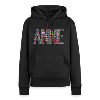 Anne Blomster - Sweat à capuche Premium bio Femme - noir - Devant - Julia (174cm)