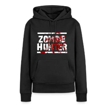 Chasseur de zombie - Sweat à capuche Premium bio Femme - noir - Devant - Julia (174cm)