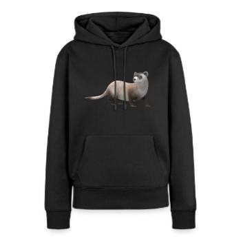 Belette 3D - Sweat à capuche Premium bio Femme - noir - Devant - Julia (174cm)
