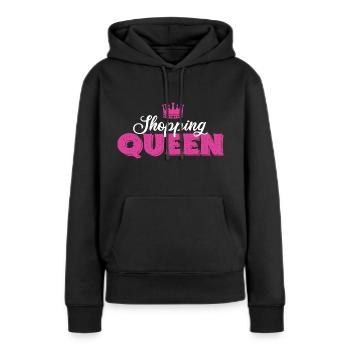 Shopping Queen - Frauen Premium Bio Hoodie - Schwarz - Vorne - Julia (174cm)