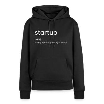 Startup - Frauen Premium Bio Hoodie - Schwarz - Vorne - Julia (174cm)