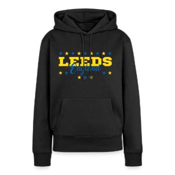 Leeds - Sweat à capuche Premium bio Femme - noir - Devant - Julia (174cm)