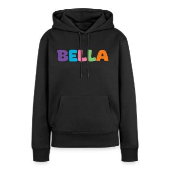 Nom - Bella - Sweat à capuche Premium bio Femme - noir - Devant - Julia (174cm)