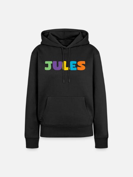 Name - Jules - Frauen Premium Bio Hoodie - Schwarz
