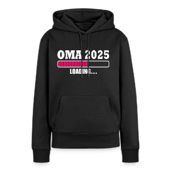 Oma 2025 - Frauen Premium Bio Hoodie - Schwarz - Vorne - Julia (174cm)