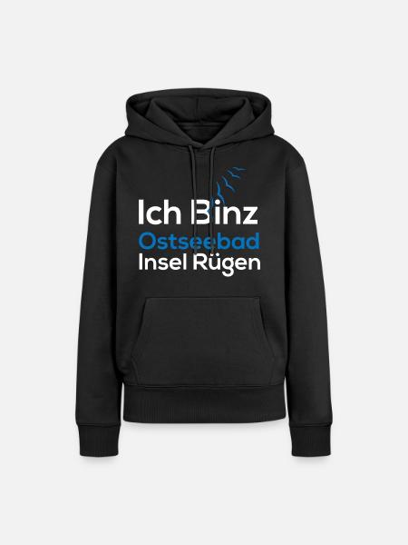 Ich Binz (Rügen-Edition) - Frauen Premium Bio Hoodie - Schwarz