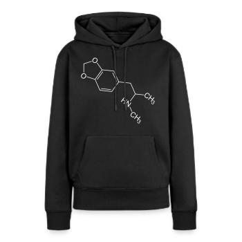 MDMA - XTC - Party Drogue - Druff - Druffi - Sweat à capuche Premium bio Femme - noir - Devant - Julia (174cm)