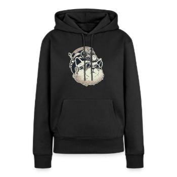 Steampunk-Katze - Frauen Premium Bio Hoodie - Schwarz - Vorne - Julia (174cm)