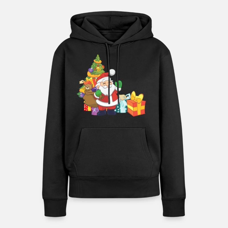 Père Noël - Sweat à capuche Premium bio Femme - noir