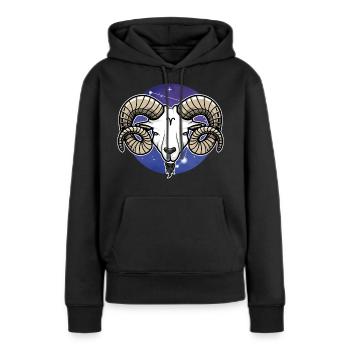 Sternzeichen Widder - Frauen Premium Bio Hoodie - Schwarz - Vorne - Julia (174cm)
