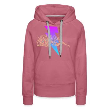Petit tigre avec des éclairs - Sweat à capuche Premium bio Femme - mauve - Devant - Isabella (175cm)
