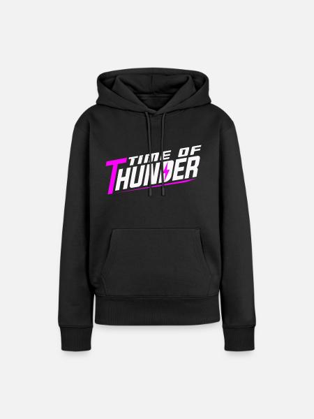 PINK POWER - Frauen Premium Bio Hoodie - Schwarz