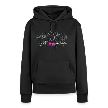 Moteurs rapides - Sweat à capuche Premium bio Femme - noir - Devant - Julia (174cm)