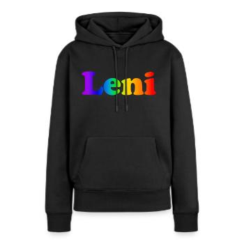 Leni - Frauen Premium Bio Hoodie - Schwarz - Vorne - Julia (174cm)