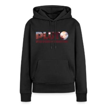 J’adore Pluton - Sweat à capuche Premium bio Femme - noir - Devant - Julia (174cm)