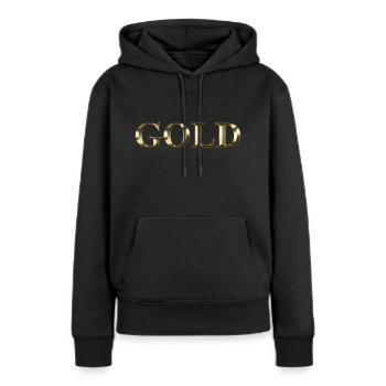 Or - Sweat à capuche Premium bio Femme - noir - Devant - Julia (174cm)