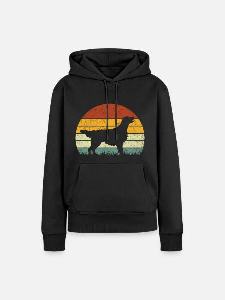 Flat Coated Retriever vintage retro - Premium økologisk hettegenser for kvinner - svart