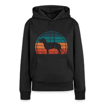 Hanovrien Hanover Sweat Dog Vintage Rétro - Sweat à capuche Premium bio Femme - noir - Devant - Julia (174cm)
