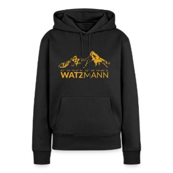 Coordonnées GPS Watzmann Latitude Longitude - Sweat à capuche Premium bio Femme - noir - Devant - Julia (174cm)