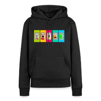 recharger les batteries - Sweat à capuche Premium bio Femme - noir - Devant - Julia (174cm)